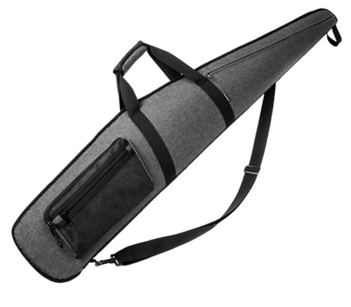 RAVOINCC Rifle Case Soft Shotgun Cases - Water Resistant Gun Carry Bag for Scoped Rifles with 3 Accessory Pockets Adjustable Shoulder Strap Available Length in 46 52 Inch - color: Grey, size: 46inch