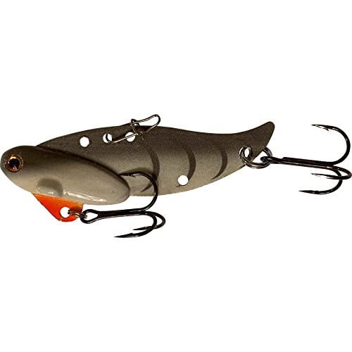 1 1/2oz - Blitz Blade - Blade Bait for Walleye, Lake Trout, COHO Salman, Pike, Musky Made in USA 100% Zinc Alloy - color: Gray Tiger