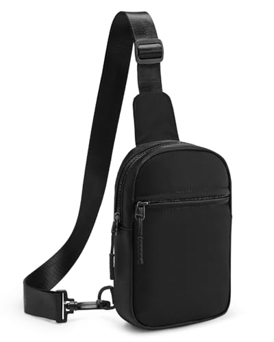 CHOLISS Small Sling Bag for Women and Men, Crossbody Bags Trendy Fanny Packs Chest Bag with Extended Strap - color: A01 Black