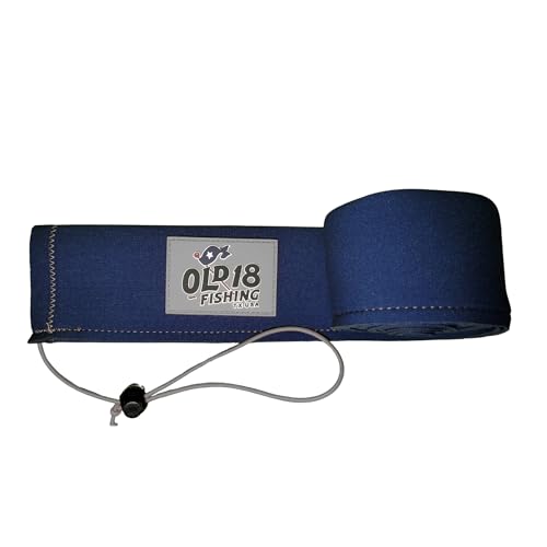 OLD18 Neoprene Fishing Rod Sleeve - Protective Rod Sock for Fishing Poles 6'-8' - Hook-Resistant Fishing Rod Case for Storage & Transport - Helps Keep Rods Afloat - color: Blue and Silver, size: 57"