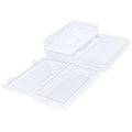 4 Pack Rectangular Clear Plastic Storage Containers | 7.87 x 4.72 x 1.38 inch, Hinged Lid, For Beads and Small Craft Items - size: 7.87 x 4.72 x 1.38 inch