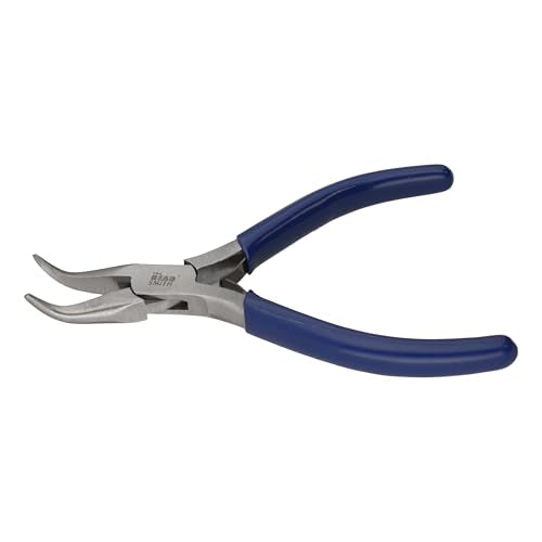 The Beadsmith Bent Chain-Nose Pliers | 4.5" Jewelry Making Tool for Crafting and Repair, For Reaching Difficult Angles, Steel Head w/ PVC Handles - style: Bent Chain Nose