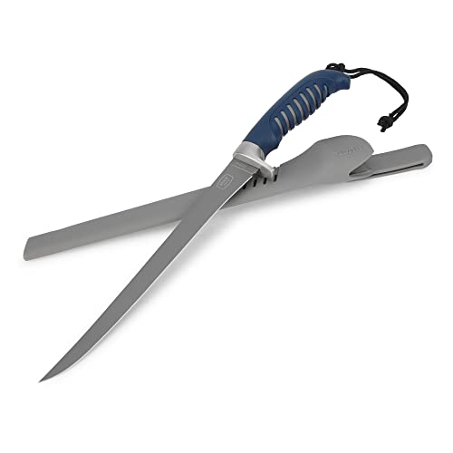 Buck Knives 225 Silver Creek Fixed Fillet Knife, 9-5/8" Titanium Coated Flexible Blade, Anti-Slip Rubber Grip, Portable Fishing Knife for Saltwater & Freshwater, Fishing Gear, 5.3 oz - size: 9"