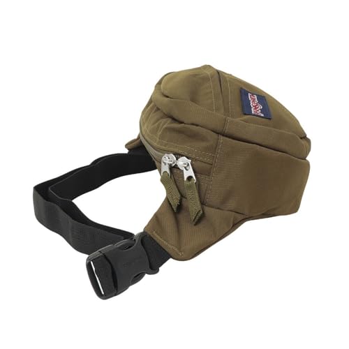 JanSport Fifth Avenue Fanny Pack Crossbody Bags for Women, Men - Stylish, Durable Waist Bag with Adjustable Belt, Main Zippered Pocket, Quick Stash Pocket - Travel Essentials - Black - color: Army Green