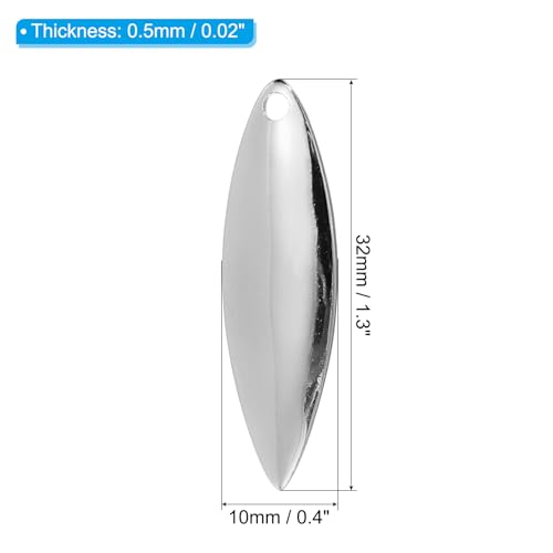 PATIKIL Fishing Lure Blades Willowleaf Lure Making for DIY Bait - color: Silver, size: 1.3"x0.4"