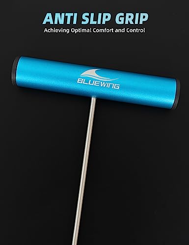BLUEWING Fishing Hook Remover 12in/24in Stainless Steel Fish Dehooker Saltwater Push and Pull Dehooking Tool, Twist Resistance Design 1pc - color: Blue, size: 12", style: Single Curve Design