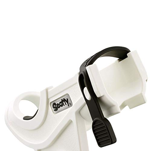 Scotty 0280-WH Baitcaster/Spinning Rod Holder, with# 241 Side Deck Mount, White