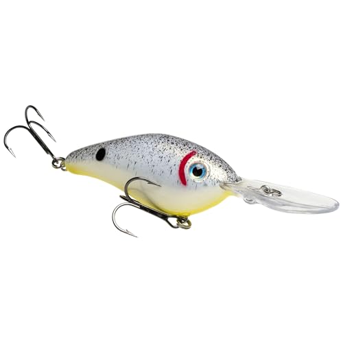 Strike King Pro Model 6XD Fishing Lure, Deep Diving Crankbait, Unique Curved Bill, Free-Floating Rattle Chambers, 1-Ounce, Dives to 19-Feet, Size 1 Treble Hooks - color: Splatterback, size: 1 oz