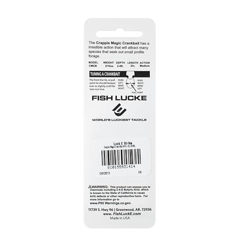 Luck E Strike Crappie Magic Crankbait (2 Inch Crappie Lure) Made in The USA - color: CHILI BOWL