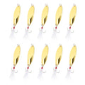 PATIKIL Fishing Spoons, Fishing Lures Casting Spoon Treble Hooks Jigs Hard Metal Spinner Baits - color: Gold Tone, size: 3/4 oz