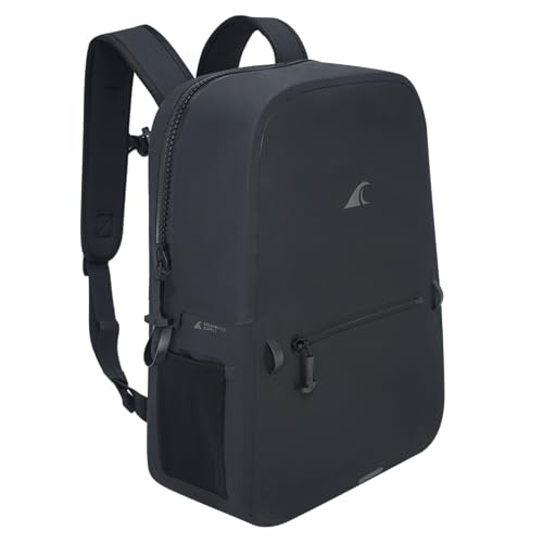 Breakwater Supply™ Fogland Waterproof IP68 Submersible Backpack | Laptop Sleeve, Side Pockets, Airtight Zippers for Outdoors, Travel, Kayaking, Hiking, Daypack, Unisex TPU Dry Bag (Stealth Black, 20L) - color: Stealth Black, size: 20L