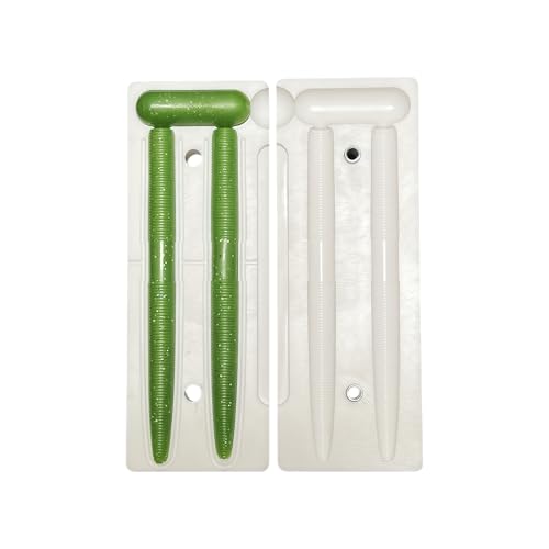 Fishing Lure Molds – Soft Plastic Lure Making Kit, Injection Molds for Soft Plastics, Worm/Paddle Tail/Shrimp DIY Bass Lure Mold - size: 5”