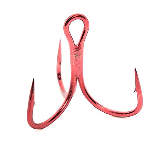 Mustad KVD Elite Triple Grip Treble 2X Short 1X Strong - color: Red, size: Size 4 (Pack of 6)