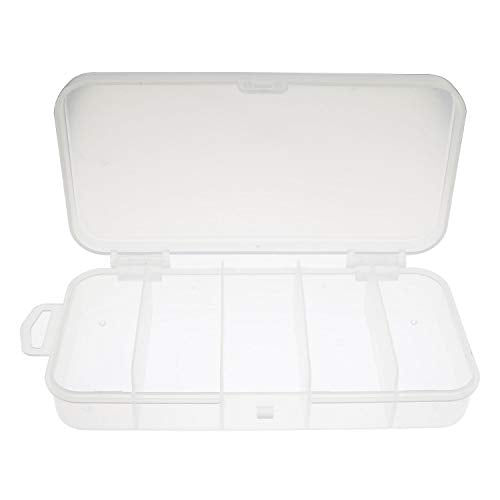 3pcs Multifunctional Portable 5-Grid Clear Visible Plastic Fishing Tackle Accessory Box 5 Compartments Jewelry Making Findings Organizer 4.96 x 2.44 x 1 Inch
