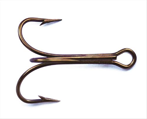 Mustad 3551 Classic Treble Standard Strength Fishing Hooks | Tackle for Fishing Equipment | Comes in Bronz, Nickle, Gold, Blonde Red - color: Bronze, size: 10/0