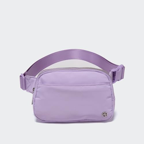 Pander Everywhere Belt Bag for Women, 5 Zipper Pockets Nylon Crossbody Fanny Pack Purse (Lilac Purple). - color: Lilac Purple