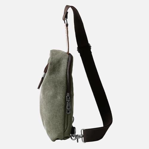 MOYYI Canvas Sling Bag Small Crossbody Bag for Men & Women, 2.5L Mini Casual Daypack Shoulder Bag, 2.5L Capacity (Green) - color: 8004green-2.5l
