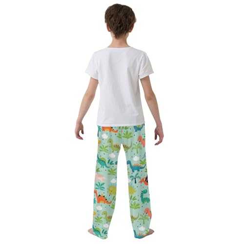 Pajama Pants Long Sleep Pant Elastic Waist Pajama Bottoms with Pockets - color: Color 1, size: 9-10 Years