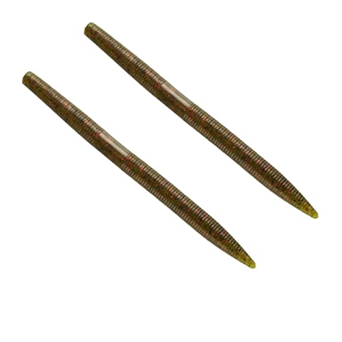 Moose Baits 5" Stickbaits | Worms for Bass Fishing - Premium Stick Bait, Wacky Worms/Soft Plastic Largemouth Bass Rubber Worms, 10 Count Fishing Worms Perfect for Bass Fishing Kit - color: Watermelon Red Flake