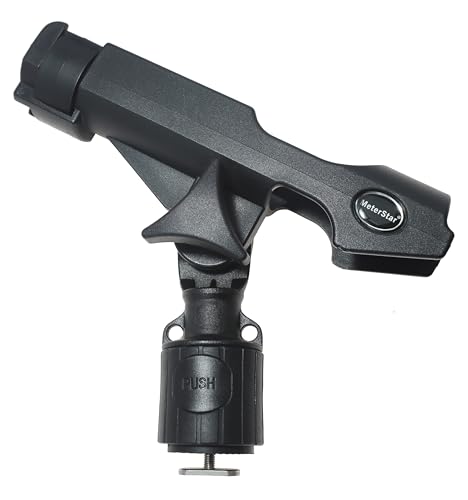 New Upgrade 360 Degrees MiniPort Fishing Rod Holder with Mini Rod Holder,Rod Holder with Track Mounting Base Kit with Installation Accessories and Tools - style: 2 Pc Round Kit