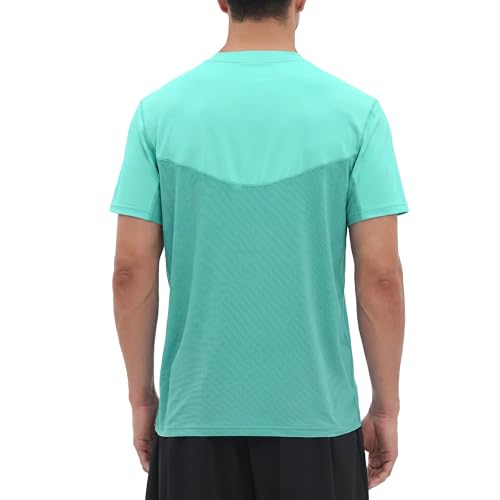 Riverruns Men's UPF 50+ Fishing Shirt, Quick Dry Cooling Short Sleeve Performance Tee with Breathable Mesh Back - color: Green, size: Small