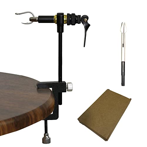 GREATFISHING 360° Rotation C-Clamp Fly Tying Vise Hardened Steel Jaws Jig Lure Making Tool Fly Tying Tool Kit