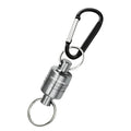 Magnetic Net Release for Fly Fishing, Aluminum Magnetic Quick Release Keychain, Fly Fishing Net Magnet Holder Retractor with Carabiner - color: gray