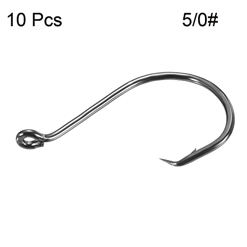 PATIKIL Fishing Circle Hooks, Carbon Steel Offset Hook with Barbs for Freshwater Saltwater - size: 42mm/1.65"