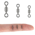 100PCS Micro Swivels for Fly Fishing, 3 Size Micro Barrel Swivels | Small Rolling Barrel Swivels Fly Fishing Tackles, High Strength Barrel Swivel Hook line Connector with Coating