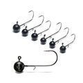 Nako 200% Sensitive Tungsten Ball Jig Heads - 5 Pack - No Chip Black - Tungsten Fishing Jig Heads, 1/32, 1/16, 1/8, 3/16, 1/4, 3/8oz, Damiki Rig Jig Heads - size: 1/8 oz - #2 Hook - 5 Pack