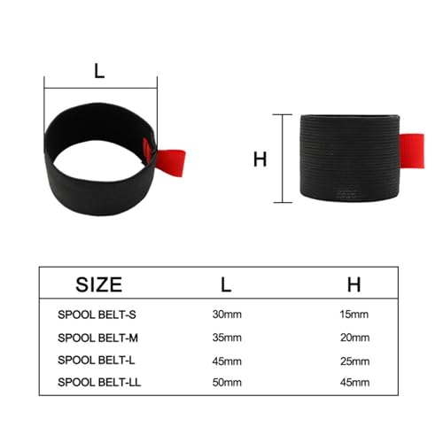 Fishing Spool Belt - 4PACK Fishing Reel Covers, Fishing Spool Belts, Fishing Bag Protector, Multipurpose Elastic Reel Protection Belt Band, Outdoor Equipment Tackle Ties for Adults Men, Multicolor, M - size: M