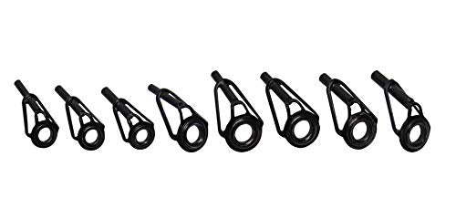 8pcs Fishing Rod Tip Repair Kit Rod Top Tips Replacement Fishing Rod Tips Stainless Steel Ceramic Ring Guide Tips - color: Black Small Fishing Rod Tips