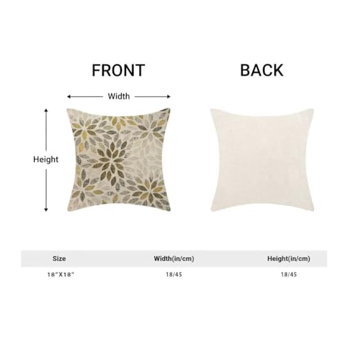 AEIOAE Grey Yellow Pillow Covers 18 x 18 Inch Set of 2, Rustic Geometric Dahlia Flower Decorative Throw Pillows Yellow Floral Pillowcase Farmhouse Linen Cushion Covers for Couch Home Sofa Decor - color: Grey Yellow Floral, size: 18" x 18" (Pack of 1)