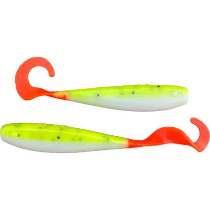 A.M. Fishing Curly Tail Jerkshad 4 Inch Soft Baits Garlic Infused,– 8 Pack – Saltwater & Freshwater Fishing Lures for Bass, Redfish, Snook, and Trout - color: Candy Corn