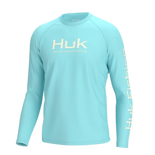 HUK Men's Pursuit Vented Long Sleeve Fishing Shirt (+30 UPF) - color: Island Paradise, size: Small