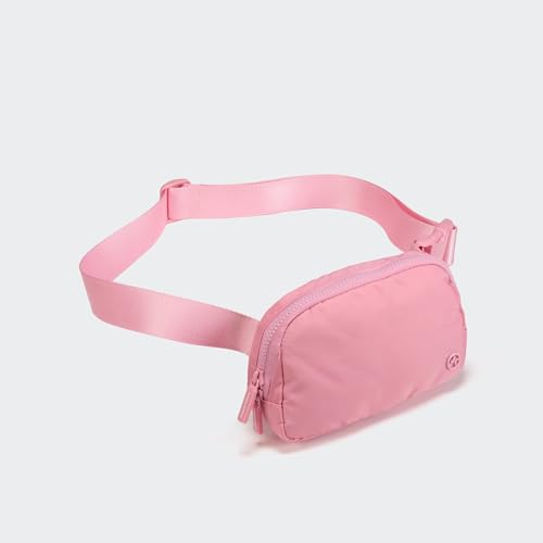 Pander Two Way Zipper Fanny Pack Nylon Everywhere Belt Bag for Women, Water Repellent Waist Packs, Crossbody Bags with Adjustable Strap (Light Pink). - color: Light Pink