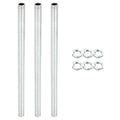 PATIKIL M12 Thread 8.66" Lamp Pipe Kit with Lock Nuts, 3 Set All Thread Rods Fasteners Hardware for Chandelier Ceiling Light DIY, Zinc Plating - size: 8.66"