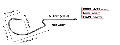 Long Shank Neck EWG Offset Worm Hook Wide Gap Swimbait Weedless Fishing Terminal Tackle - color: 10/PK Long Neck EWG Hook 4/0
