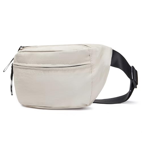 Large Capacity Nylon Women Sling Bags Girl Fanny Pack Light Weight Crossbody Bag Men Shoulder Bag Unisex Classic Waist Packs Purse Hiking Roomy Chest Bag, Easy Carry Any Phone,Wallet - color: Kakhi