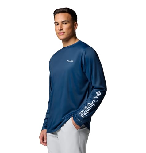 Columbia Men's Terminal Tackle PFG Fish Shine Long Sleeve - color: Coll Navy/Pfg Tarpon Shine, size: Small