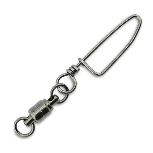 AFW Solid Brass Ball Bearing Snap Swivels with Welded Rings - Black Finish, Up to 450 lb Test Capacity, Patented Bullet Shaped Head for Reduced Water Resistance, Fluid Rotation - size: 50 pc, #9, 440 lb test