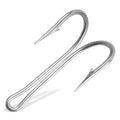 10pcs Double Fishing Hooks, Classic Stainless Steel Frog Hooks with Sharp Open Shank Barbed for Saltwater Freshwater Fishing - size: 10/0-10pcs
