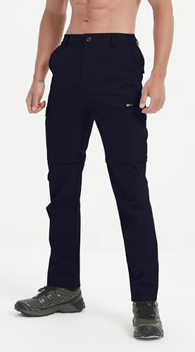 Men's Convertible Hiking Pants Zip Off Quick Dry Lightweight Safari Travel Camping Fishing Cargo Outdoor Pants - color: Navy, size: 30