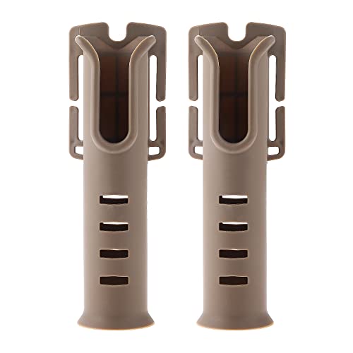 Yetaha Belt Rod Holder, 2 Pack Portable Waist Belt Fishing Rod Holder, Adjustable Pole inserter Fishing Rod Accessories for Boat Kayak Outdoor Fishing (Khaki) - color: Khaki