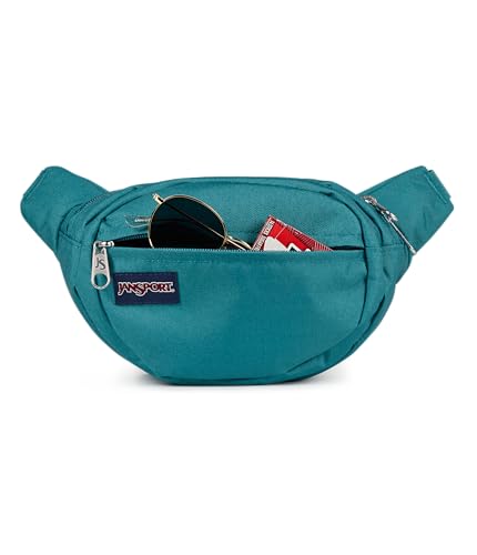 JanSport Fifth Avenue Fanny Pack Crossbody Bags for Women, Men - Stylish, Durable Waist Bag with Adjustable Belt, Main Zippered Pocket, Quick Stash Pocket - Travel Essentials - Black - color: Emerald Pool