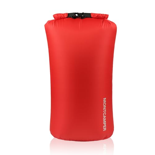 Waterproof Dry Bag 35L – 30D Nylon Roll Top Dry Sack with PU Coating, Lightweight Water-Resistant Storage for Kayaking, Camping, Hiking, Fishing & Beach (Red) - color: Red, size: 35L