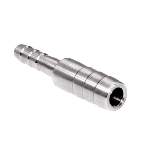 Beduan Stainless Steel Reducing Splicer Mender Barb, 1/2" to 3/8" Hose Barb, Reducer Barb Fitting Air Water Fuel Boat (Pack of 2) - size: 1/2" to 3/8"
