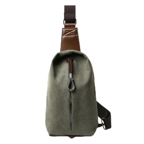 MOYYI Canvas Sling Bag Small Crossbody Bag for Men & Women, 2.5L Mini Casual Daypack Shoulder Bag, 2.5L Capacity (Green) - color: 8004green-2.5l