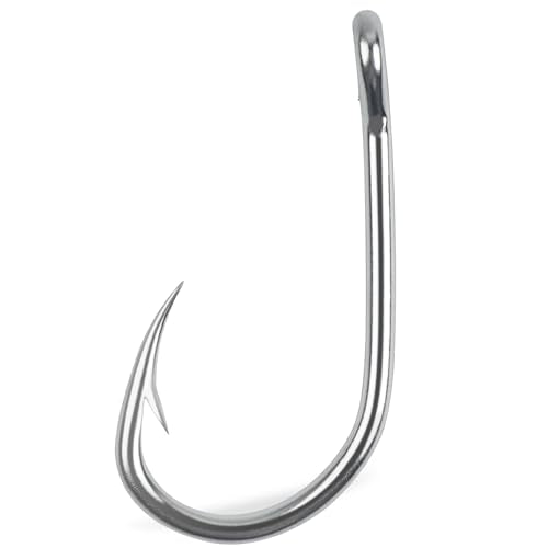 Saltwater Circle Hooks,50 Packs Strong Stainless Steel Fishing Hooks Live Bait Fish Hook Jig Catfish Hook 1/0-10/0 - size: 3/0 - 50 PACK