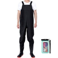 Fishing Chest Waders and Waist Wader Pants for Men, Waterproof PVC Lightweight Bootfoot Black Insulated Wading - size: 12